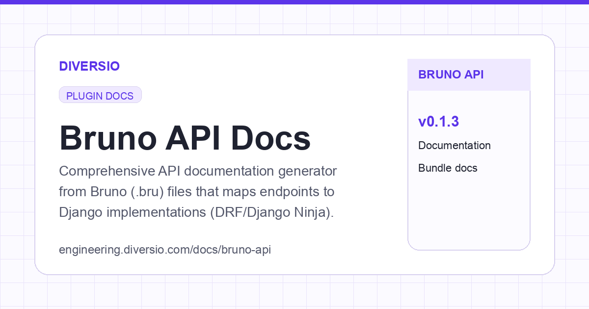 Bruno API Docs | Diversio Engineering